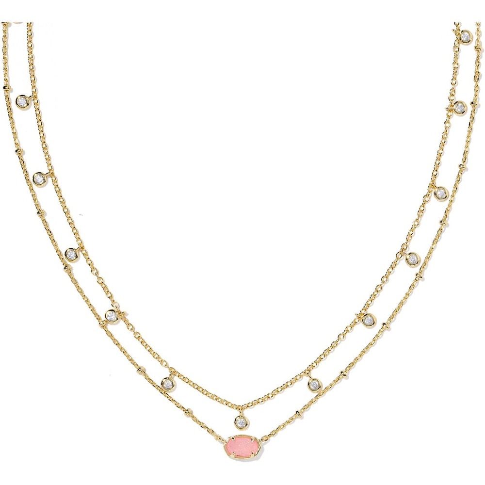 image:imageKendra Scott Emilie Crystal Multi Strand Necklace Fashion Jewelry for WomenGOLD  LIGHT PINK DRUSY