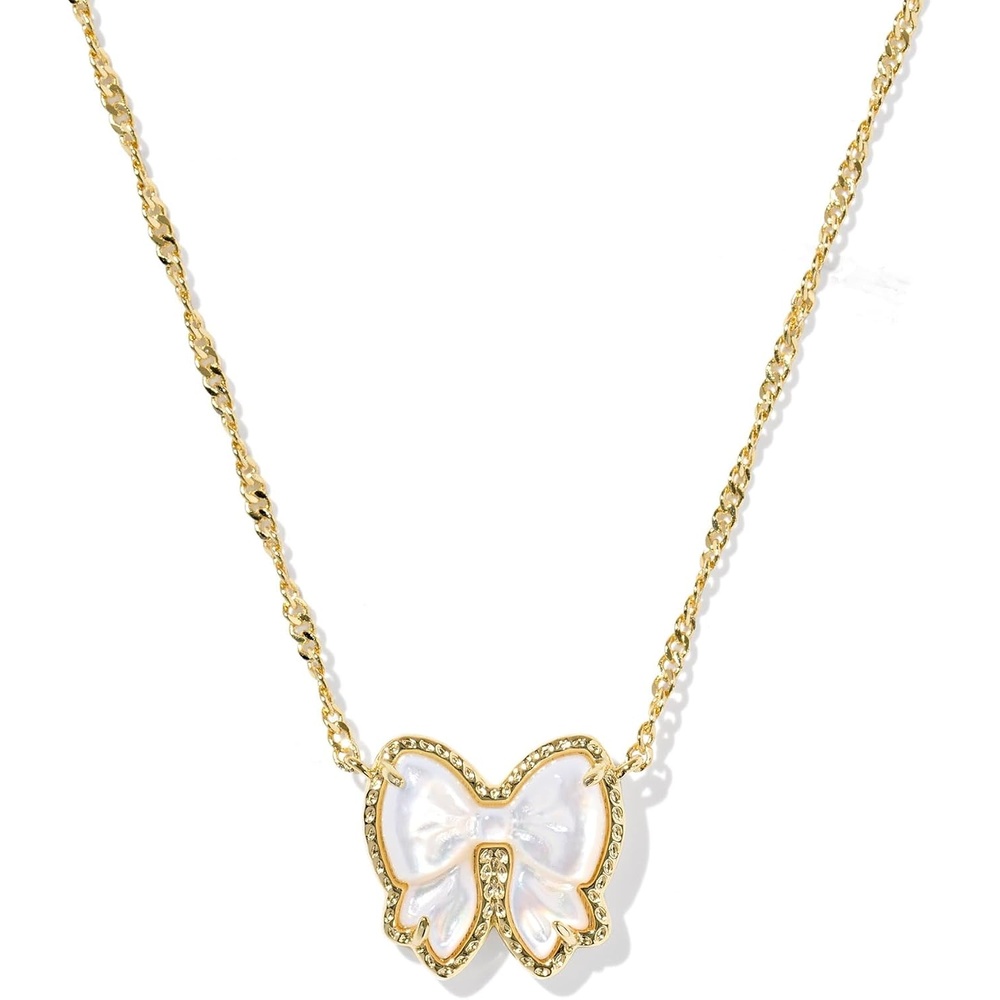 image:imageKendra Scott Haley Bow Short Pendant Necklace Fashion Jewelry for WomenGOLD  IVORY MOTHER OF PEARL