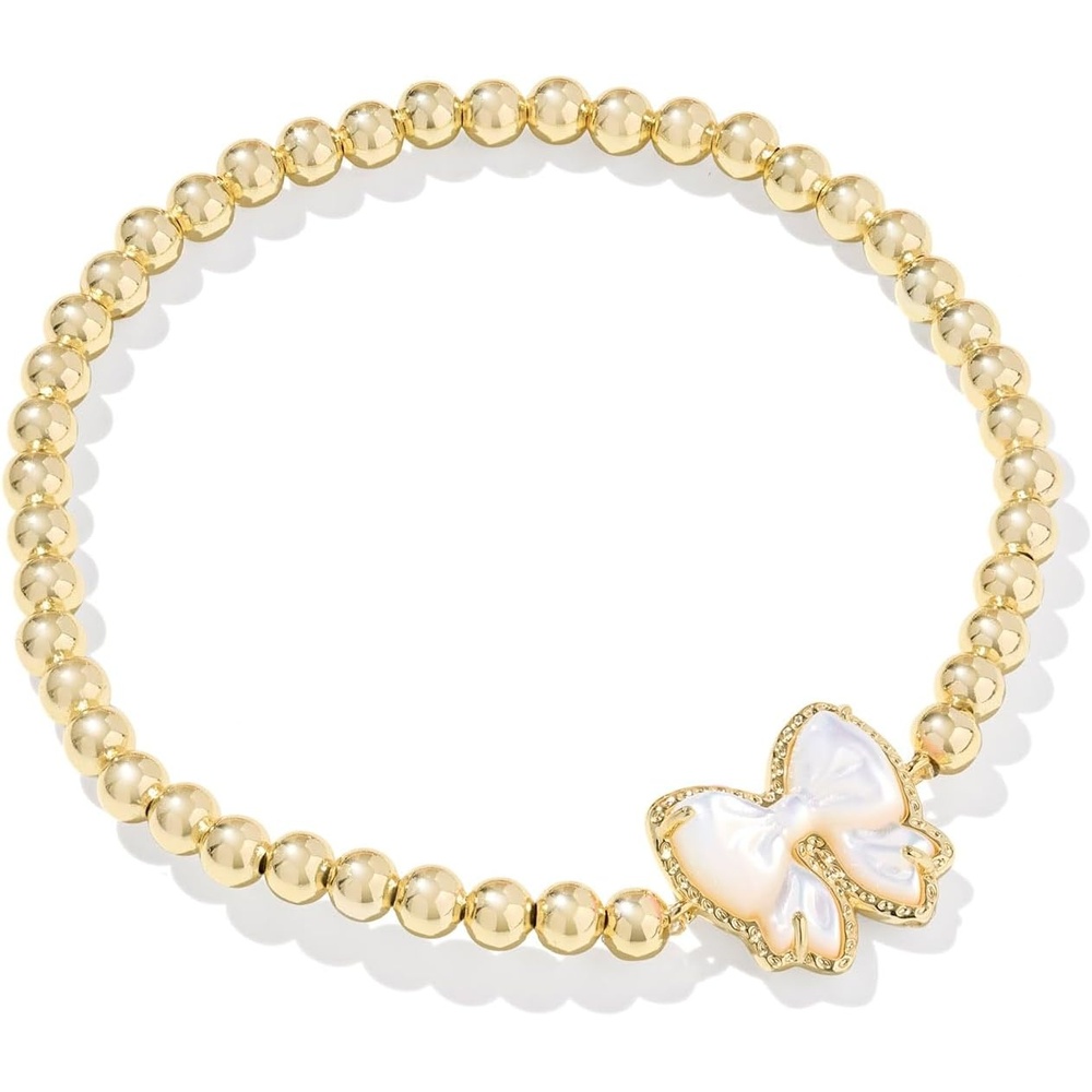image:imageKendra Scott Haley Bow Stretch Bracelet Fashion Jewelry for WomenGOLD IVORY MOTHER OF PEARL