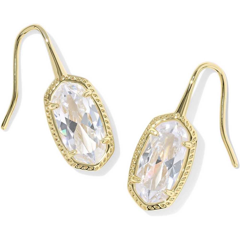 image:imageKendra Scott Lee Luxe Drop Earring Fashion Jewelry for WomenGOLDWHITE CUBIC ZIRCONIA