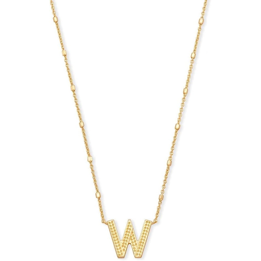 image:imageKendra Scott Letters AZ Pendant Necklace for Women Fashion Jewelry 14k GoldPlated BrassLetter W