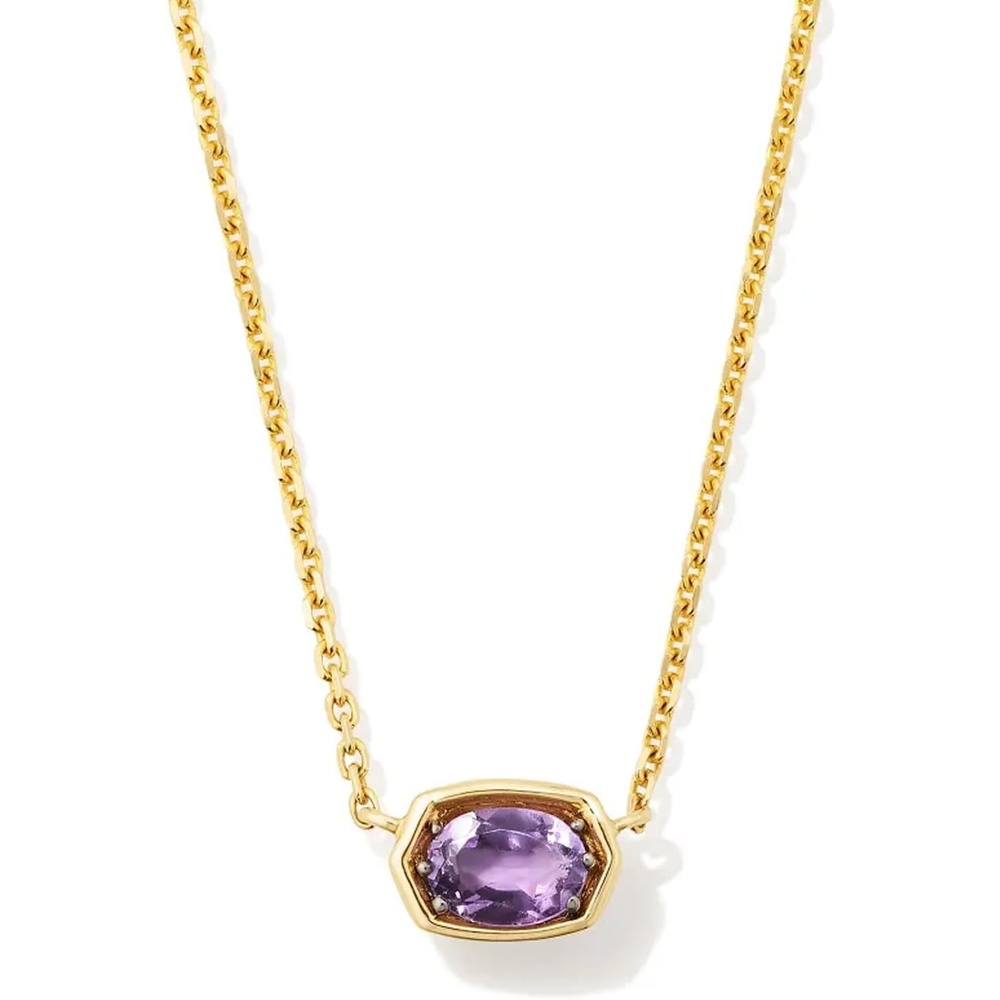 image:imageKendra Scott Marisa 18k Yellow Gold Oval Solitaire Pendant NecklaceAMETHYST