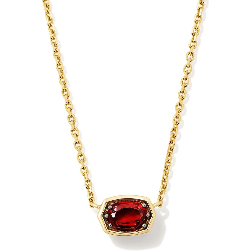image:imageKendra Scott Marisa 18k Yellow Gold Oval Solitaire Pendant NecklaceGARNET