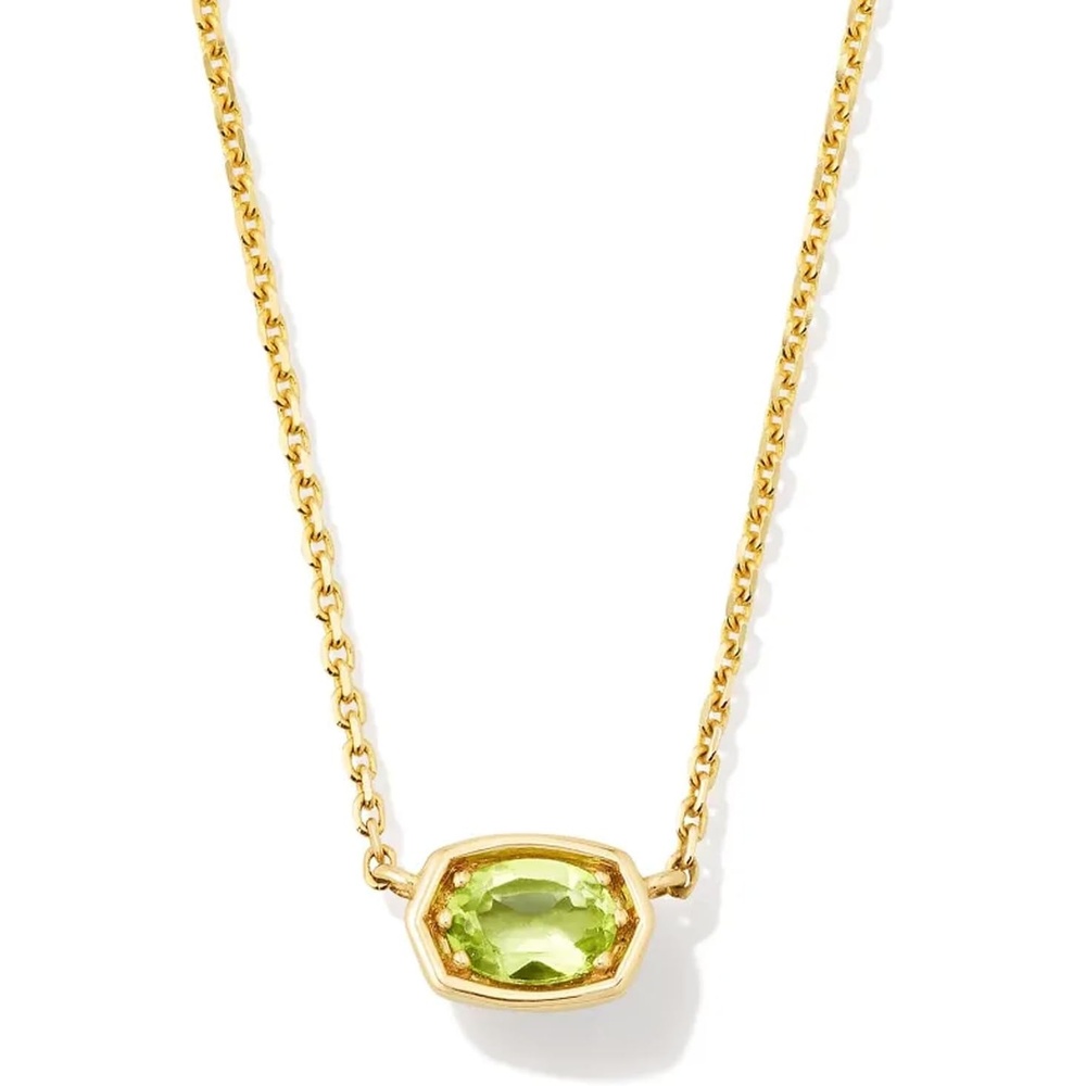 image:imageKendra Scott Marisa 18k Yellow Gold Oval Solitaire Pendant NecklacePERIDOT