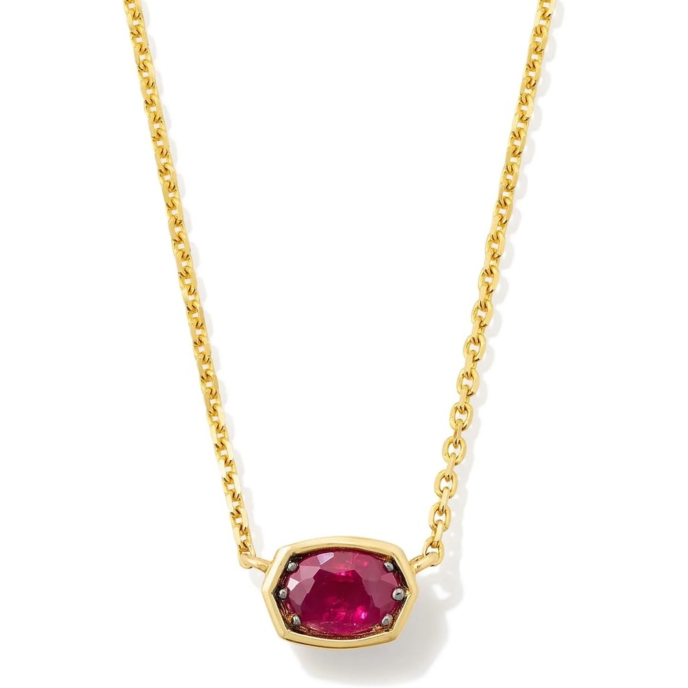 image:imageKendra Scott Marisa 18k Yellow Gold Oval Solitaire Pendant NecklaceRUBY