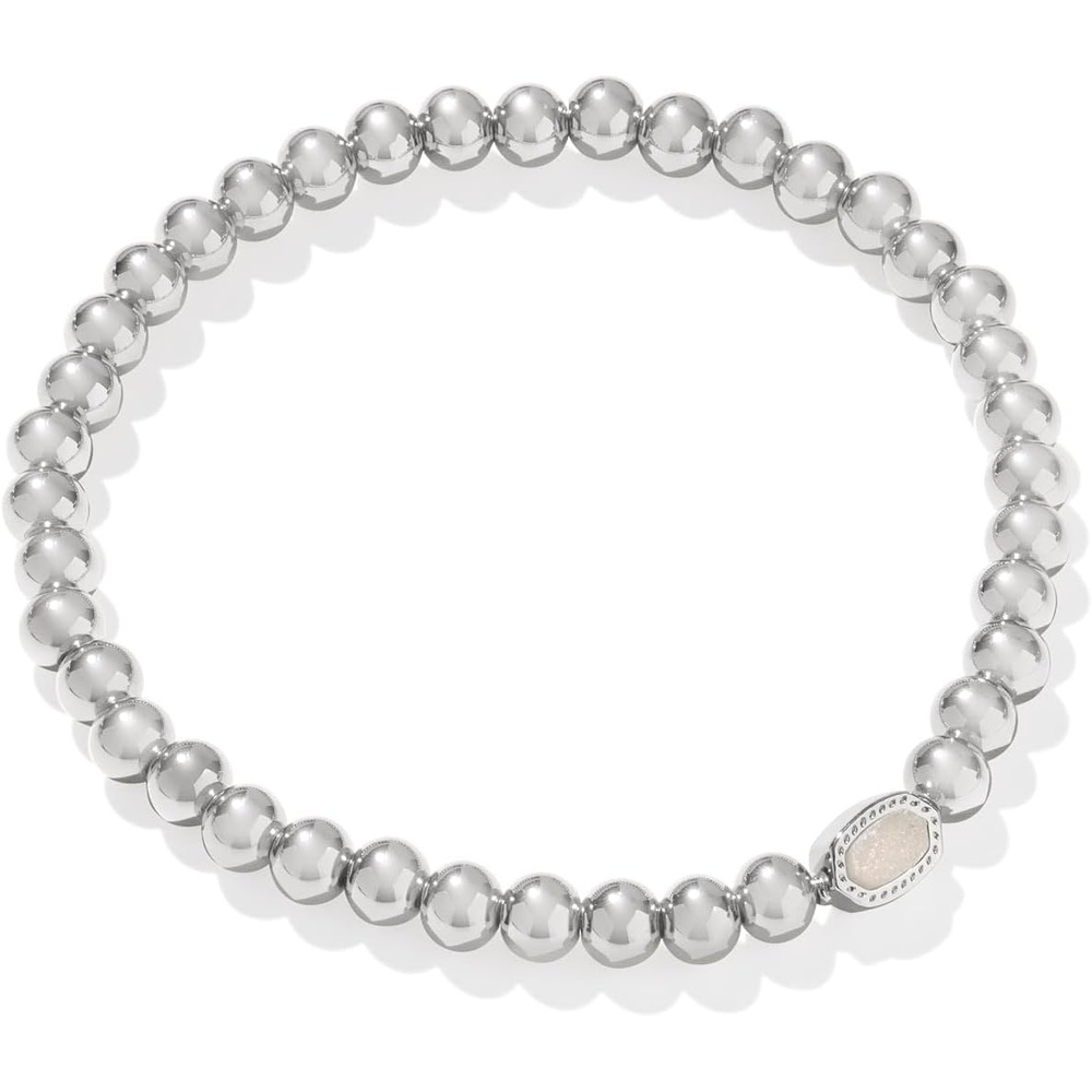 image:imageKendra Scott Mini Elaina Stretch BraceletRHODIUMIRIDESCENT DRUSY