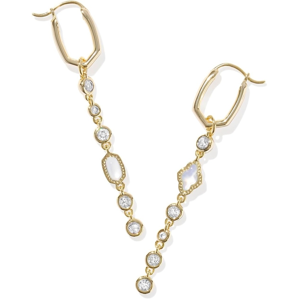 image:imageKendra Scott Mini Elisa Abbie Huggie Earrings Fashion Jewelry for WomenGOLD WHITE MIX
