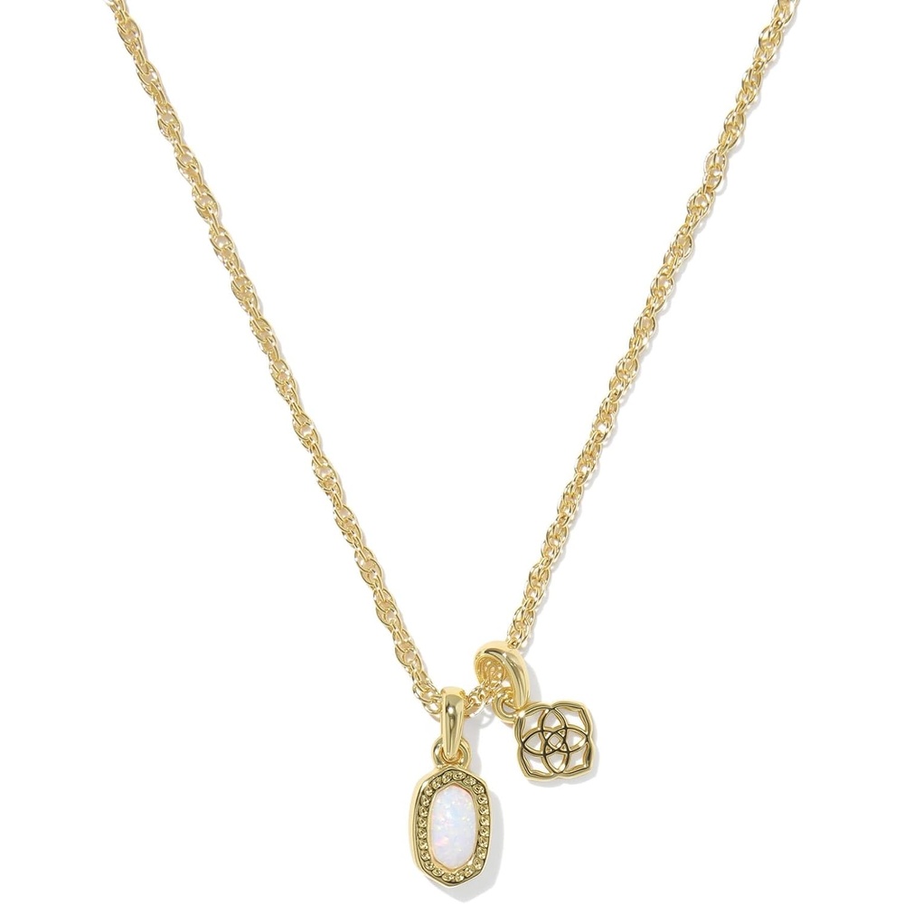 image:imageKendra Scott Mini Elisa Dira Necklace Fashion Jewelry for WomenGold Bright White Opal