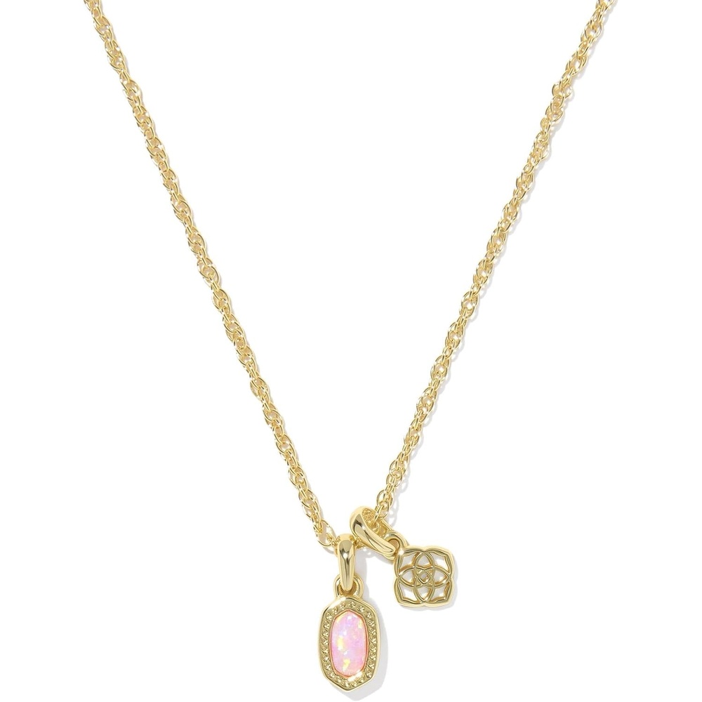 image:imageKendra Scott Mini Elisa Dira Necklace Fashion Jewelry for WomenGold Light Pink Lab Opal