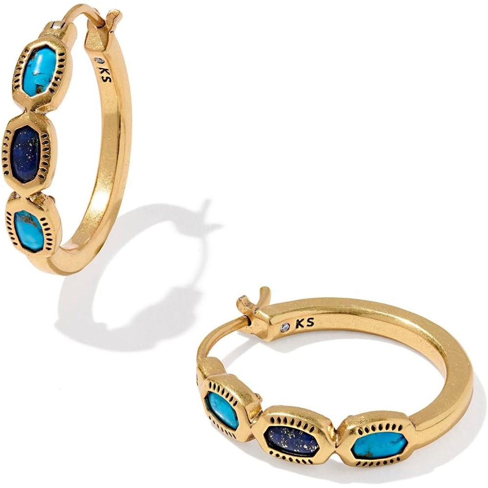 image:imageKendra Scott Mini Elisa Hoop Earrings Fashion Jewelry for WomenGOLD BLUE MIX