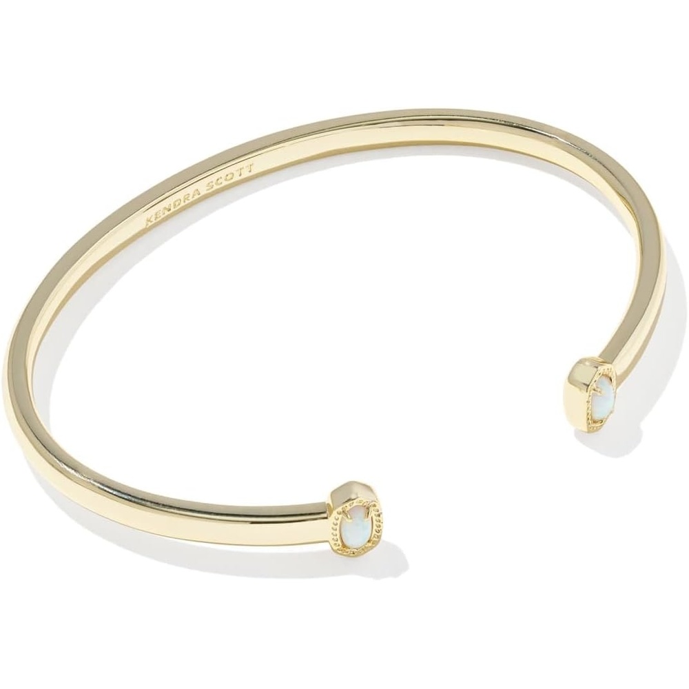 image:imageKendra Scott Mini Elton Cuff Bracelet Fashion Jewelry for WomenGold Bright White Opal