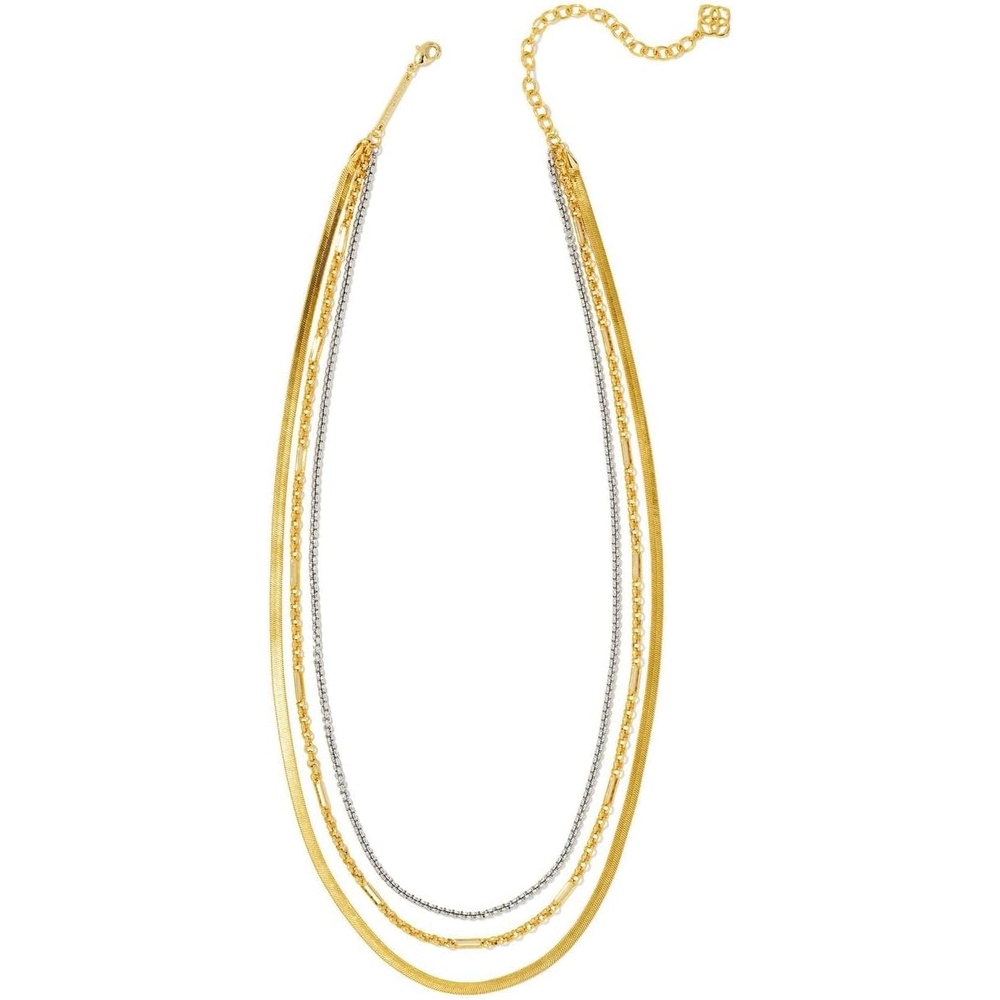 image:imageKendra Scott Taytum Multi Strand Necklace in SilverPlated Brass Fashion Jewelry for Women Mixed Metal