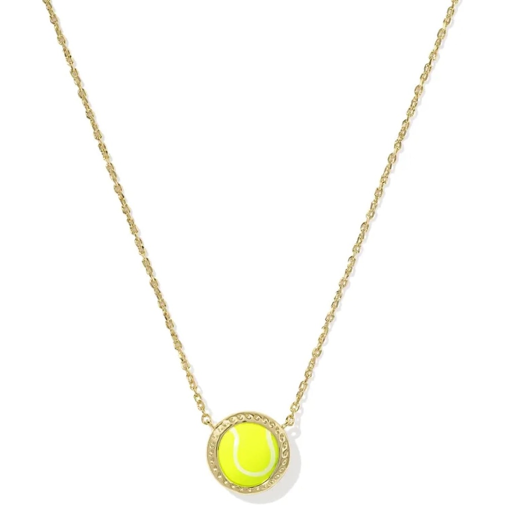image:imageKendra Scott Tennis Short Pendant Necklace Fashion Jewelry for WomenGOLD CHARTREUSE MAGNESITE