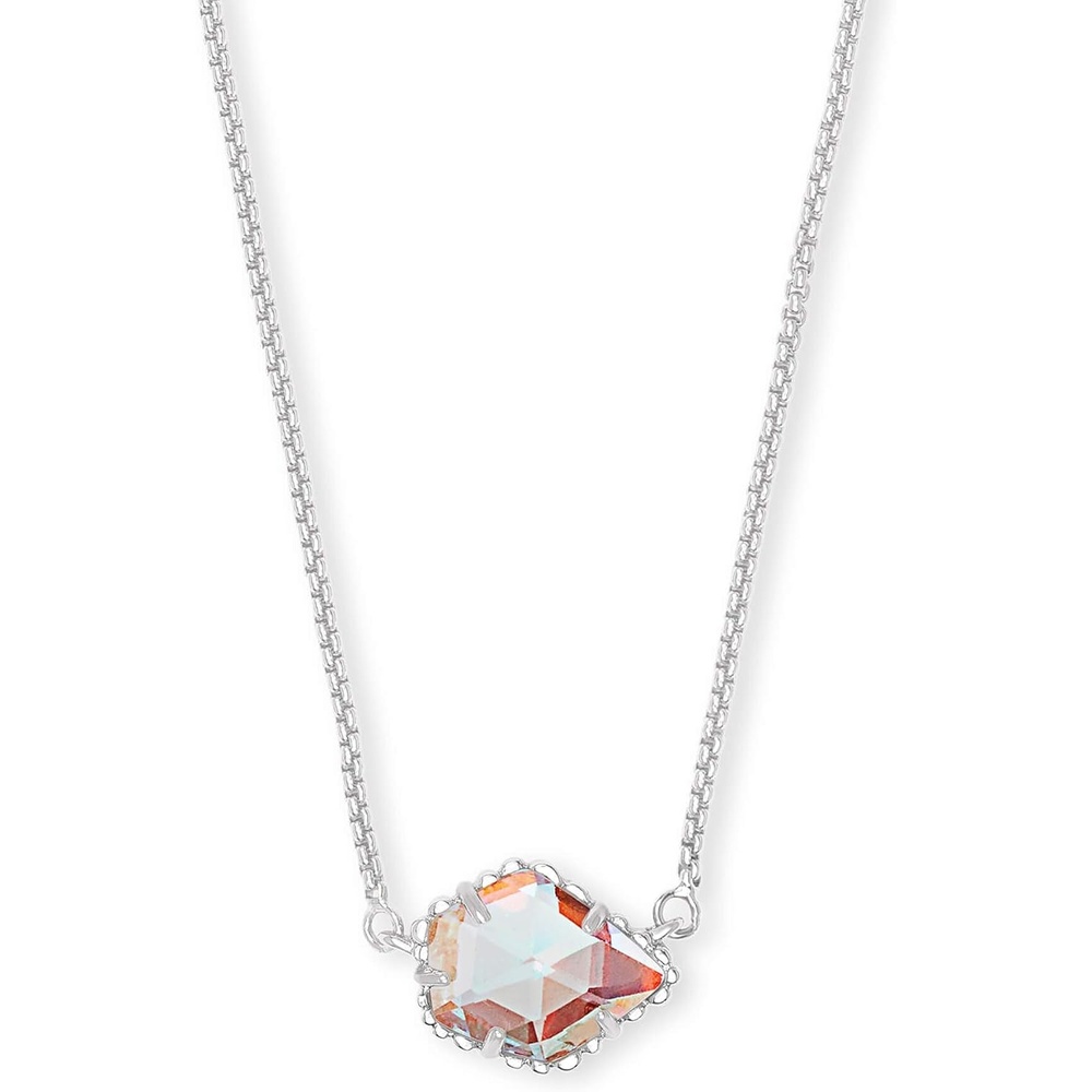 image:imageKendra Scott Tess Pendant Necklace for Women Fashion JewelryRHODIUM IRIDESCENT DICHROIC GLASS