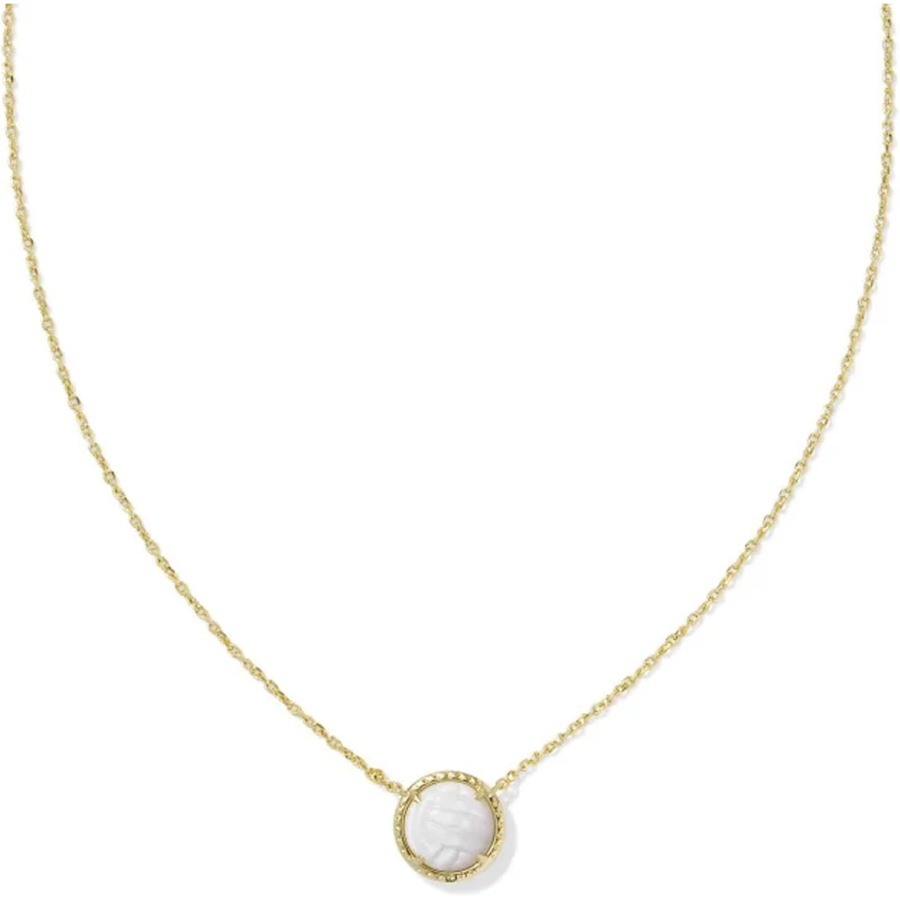 image:imageKendra Scott Volleyball Pendant Necklace Fashion Jewelry for WomenGOLD WHITE MOTHER OF PEARL