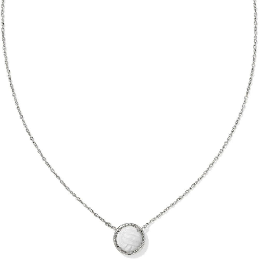 image:imageKendra Scott Volleyball Pendant Necklace Fashion Jewelry for WomenRHODIUM  WHITE MOTHER OF PEARL