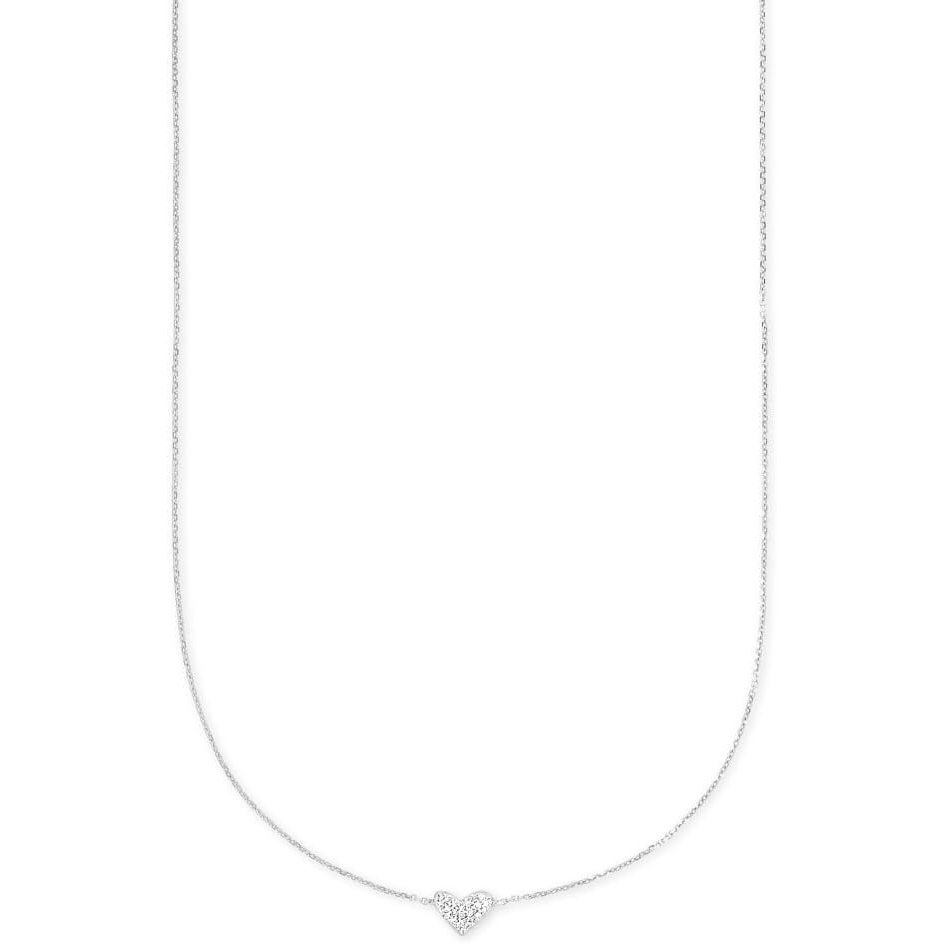 image:imageKendra Scott White Diamond Heart Pendant Necklace in 14k Gold Fine Jewelry for Women14K WHITE GOLD CRYSTAL CLEAR DIAMOND