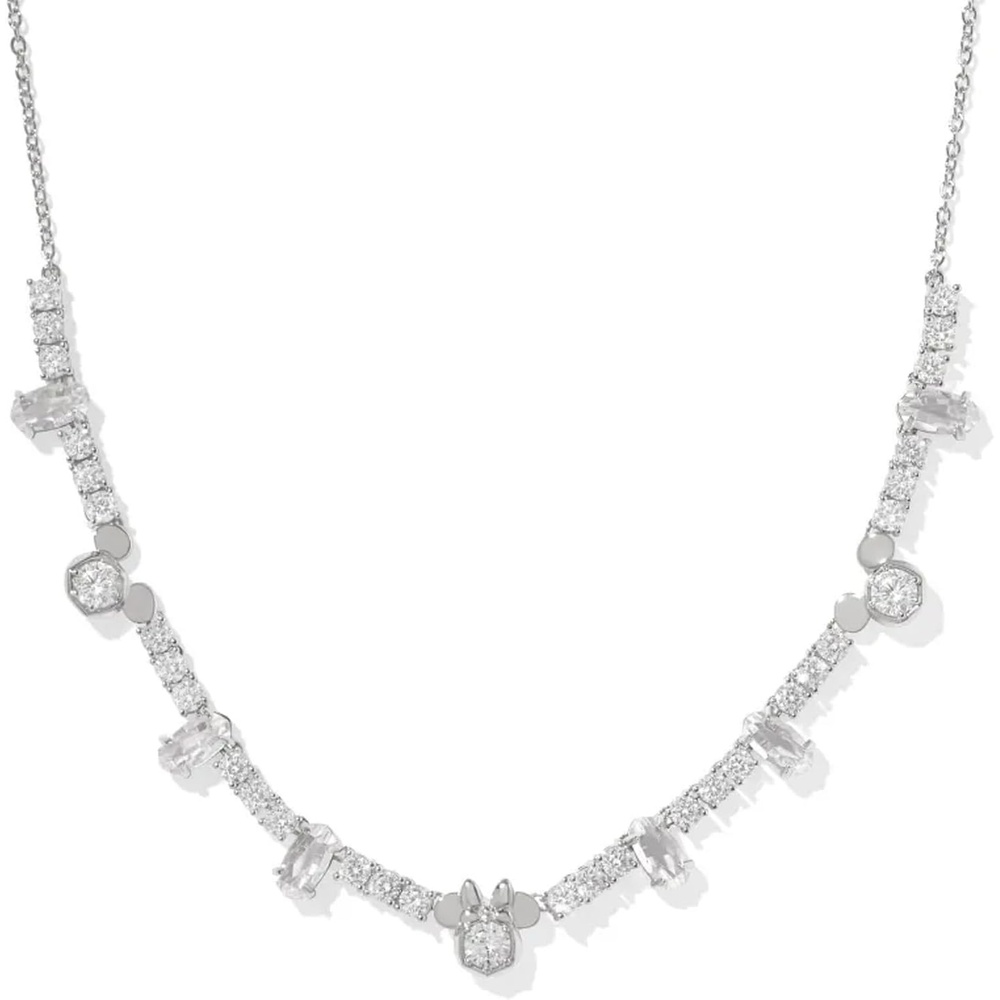 image:imageKendra Scott x Disney Mickey Mouse and Minnie Mouse Tennis Necklace Fashion Jewelry for WomenRHODIUM  WHITE CRYSTAL