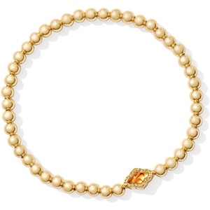 Kendra Scott Abbie Beaded Stretch Brass Bracelet, Fashion Jewelry for Women(GOLD – MARBLED AMBER ILLUSION)