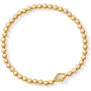 Kendra Scott Abbie Beaded Stretch Brass Bracelet, Fashion Jewelry for Women(GOLD – NATURAL MOTHER OF PEARL)