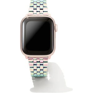Kendra Scott Alex 5 Link Watch Bands, Compatible with Apple Watch® Series 1-8 and Samsung Galaxy Watch®(Iridescent Stainless Steel)