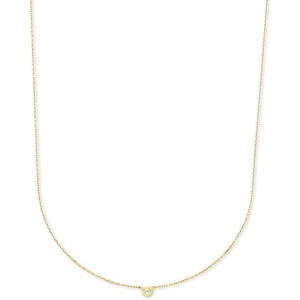 Kendra Scott Audrey Pendant Necklace, Fine Jewelry for Women(14K GOLD – WHITE DIAMOND)