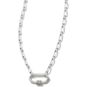 Kendra Scott Bristol Link Necklace, Sterling Silver, Demi-Fine Jewelry for Women, White Sapphire