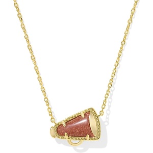 Kendra Scott Cheer Short Pendant Necklace, Fashion Jewelry for Women(Orange Goldstone)