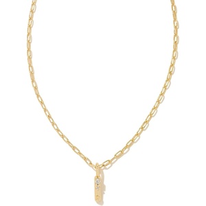 Kendra Scott Crystal Letter Short Pendant Necklace, Fashion Jewelry for Women(Letter I (GOLD-PLATED))