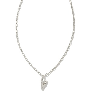 Kendra Scott Crystal Letter Short Pendant Necklace, Fashion Jewelry for Women(Letter V (RHODIUM-PLATED))