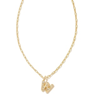 Kendra Scott Crystal Letter Short Pendant Necklace, Fashion Jewelry for Women(Letter W (GOLD-PLATED))