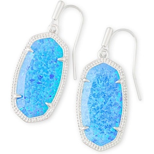 Kendra Scott Dani Drop Earrings for Women, Fashion Jewelry(RHODIUM – OCEAN KYOCERA OPAL)