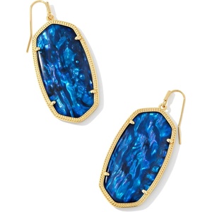 Kendra Scott Danielle Statement Earrings for Women, Fashion Jewelry(Gold Navy Abalone)