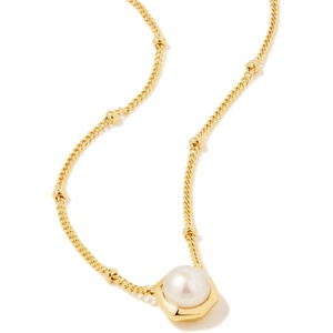 Kendra Scott Davie Pearl Pendant Necklace in White Pearl, Fine Jewelry for Women(WHITE PEARL)