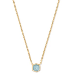 Kendra Scott Davie Pendant Necklace in 18K Gold Vermeil, Demi-Fine Jewelry for Women, Aquamarine