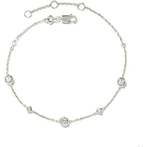 Kendra Scott Davie Trio Delicate Bracelet, Sterling Silver, Demi-Fine Jewelry for Women, White Sapphire