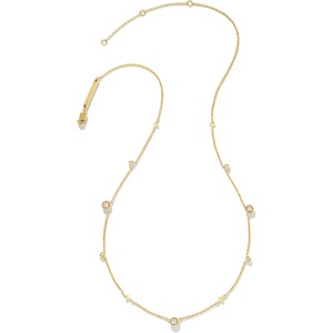 Kendra Scott Davie Trio Strand Necklace in White Sapphire, Fine Jewelry for Women(WHITE SAPPHIRE)