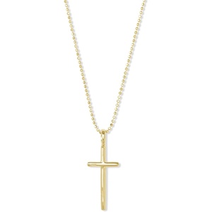 Kendra Scott Davis Cross Charm Necklace in 18k Yellow Gold Vermeil, Demi-Fine Jewelry for Women