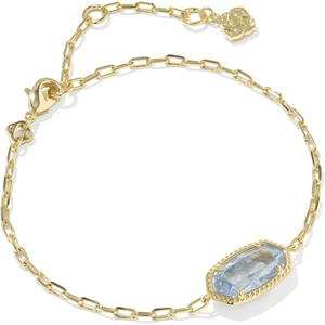 Kendra Scott Elaina Luxe Chain Bracelet, Fashion Jewelry for Women(GOLD-LIGHT BLUE CUBIC ZIRCONIA)