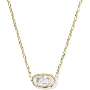 Kendra Scott Elisa Luxe Pendant Necklace, Fashion Jewelry for Women(GOLD-WHITE CUBIC ZIRCONIA)