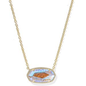 Kendra Scott Elisa Statement Short Pendant NecklaceFashion Jewelry for Women(GOLD – DICHROIC GLASS)