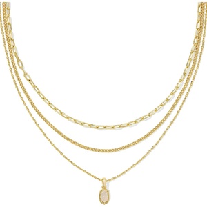 Kendra Scott Elisa Triple Strand Necklace, Fashion Jewelry for Women(IRIDESCENT DRUSY)