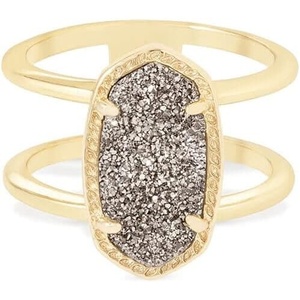 Kendra Scott Elyse Ring for Women, Fashion Jewelry(GOLD – PLATINUM DRUSY)