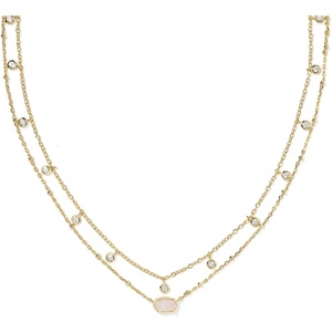 Kendra Scott Emilie Crystal Multi Strand Necklace, Fashion Jewelry for Women(GOLD – IRIDESCENT DRUSY)