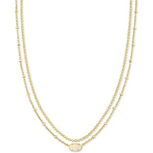 Kendra Scott Emilie Multi Strand Necklace, Fashion Jewelry for Women(GOLD IRIDESCENT DRUSY)