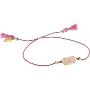 Kendra Scott Everlyne Cord Friendship Bracelet, Fashion Jewelry for Women(Gold Rose Quartz)