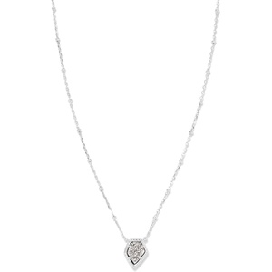 Kendra Scott Framed Tess Satellite Pendant Necklace, Fashion Jewelry for Women(RHODIUM – PLATINUM DRUSY)