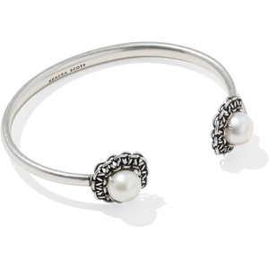 Kendra Scott Gabriella Pearl Cuff Bracelet, Fashion Jewelry for Women(Rhodium – Freshwater Cultured Pearl)