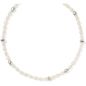 Kendra Scott Gabriella Pearl Strand Necklace, Fashion Jewelry for Women(Rhodium – Freshwater Cultured Pearl)