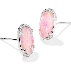 Kendra Scott Grayson Stone Stud Earrings(Silver Pink Iridescent Mother Of Pearl)